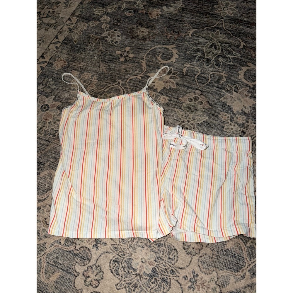Calvin Klein Striped Pajama Set Tank Top & Shorts